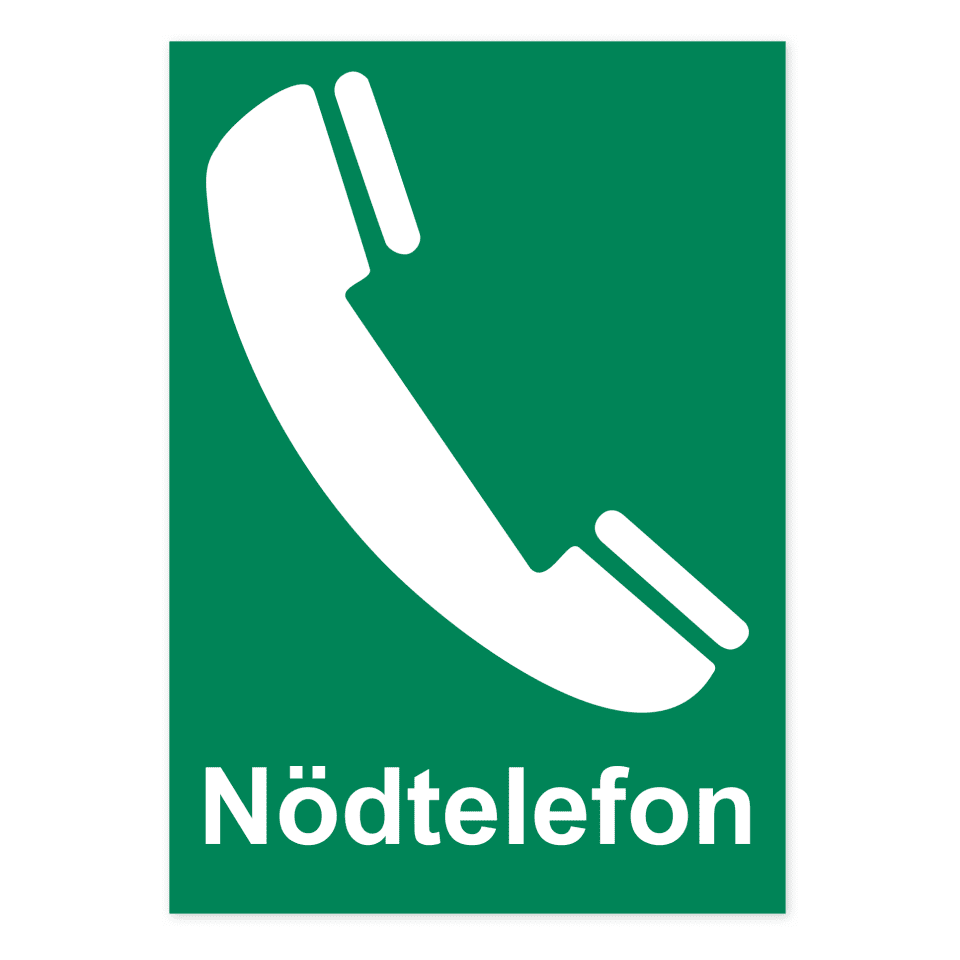Nödtelefon-skylten har storleken 210x297mm och tillverkas i materialet Aluminium 0.7mm. Denna standardskylt kan anpassas så att du kan skapa din egen version av skylten.